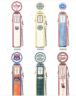 Ausblick auf die Neuheiten: Große Gas Pump Schilder (ca. 150 cm hoch) 